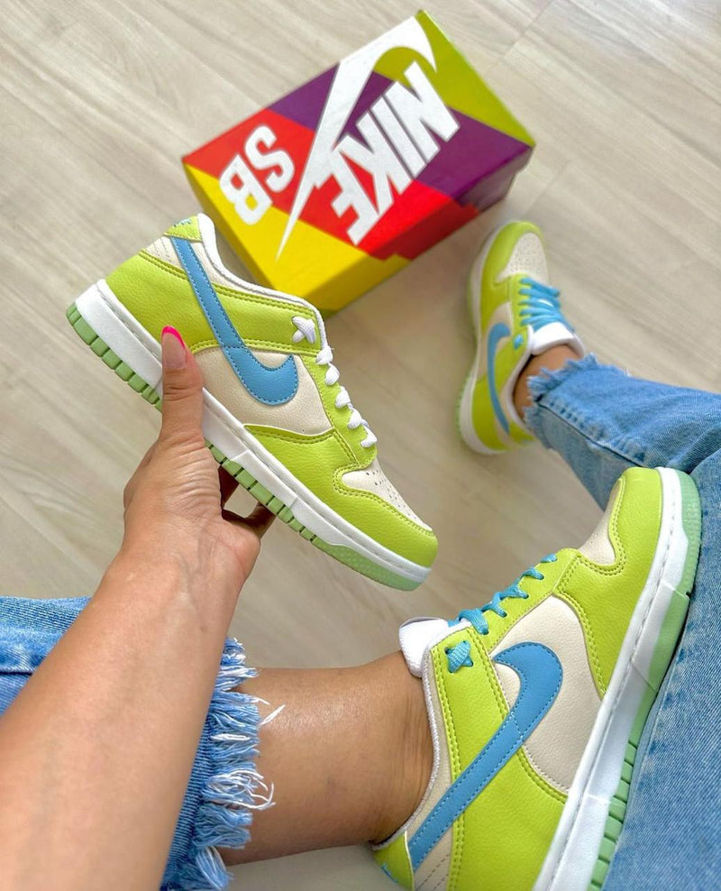 Dunk Low Verde/branco/azul - Lançamento