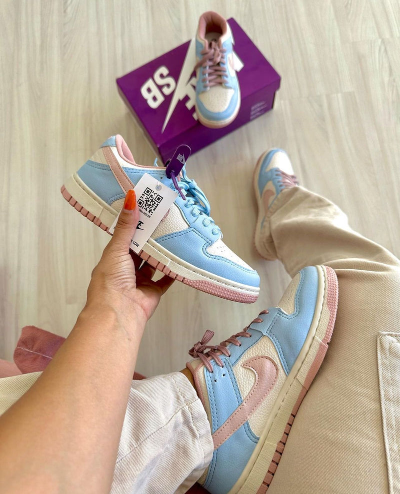 Dunk Low Azul/branco/rosa - Lançamento