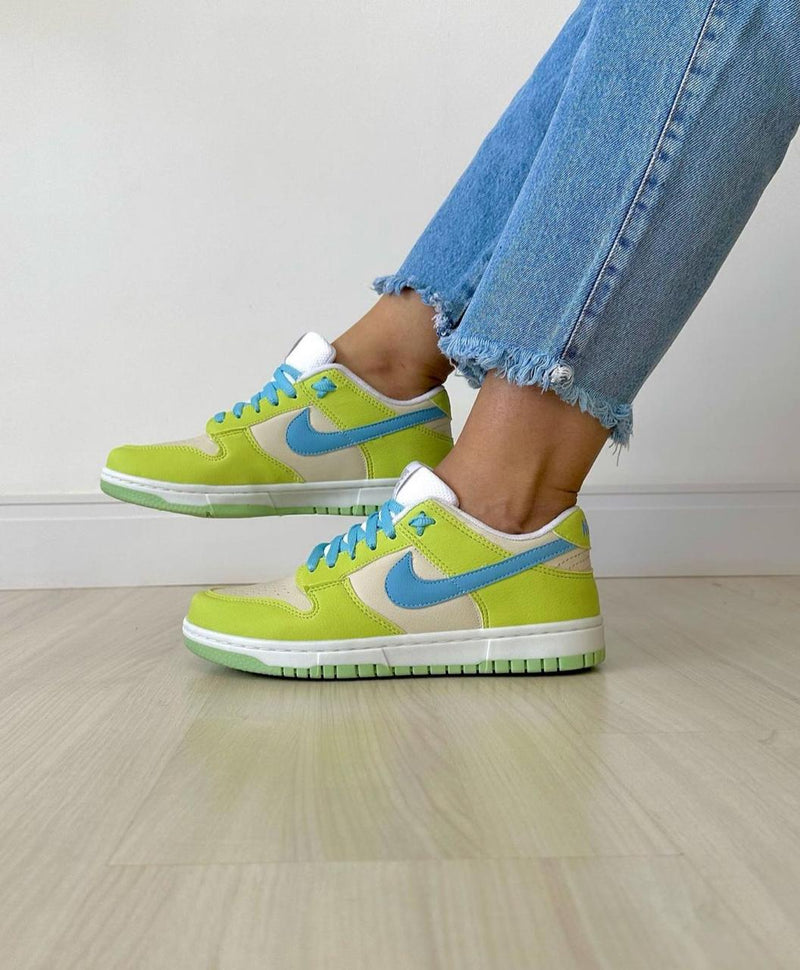 Dunk Low Verde/branco/azul - Lançamento