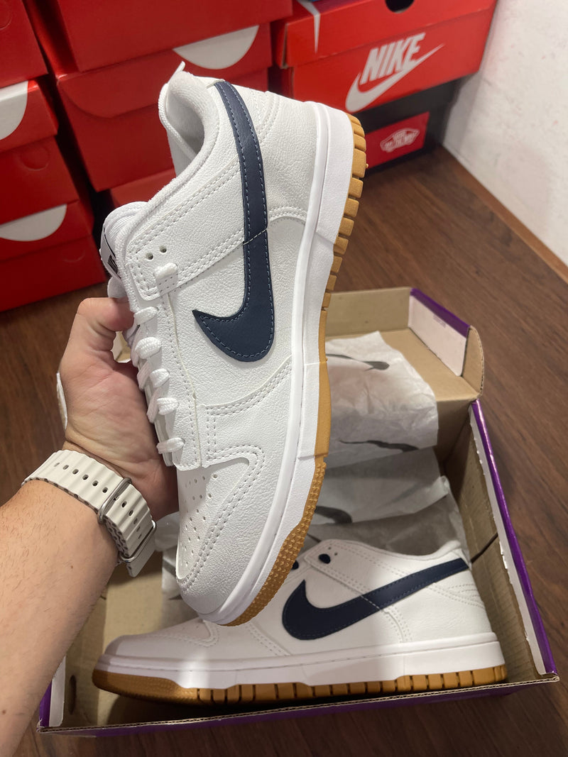 Dunk Low Branco/azul marinho - Lançamento