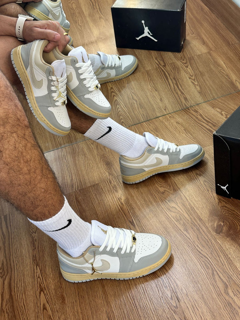 AJ1 Low Branco/Cinza