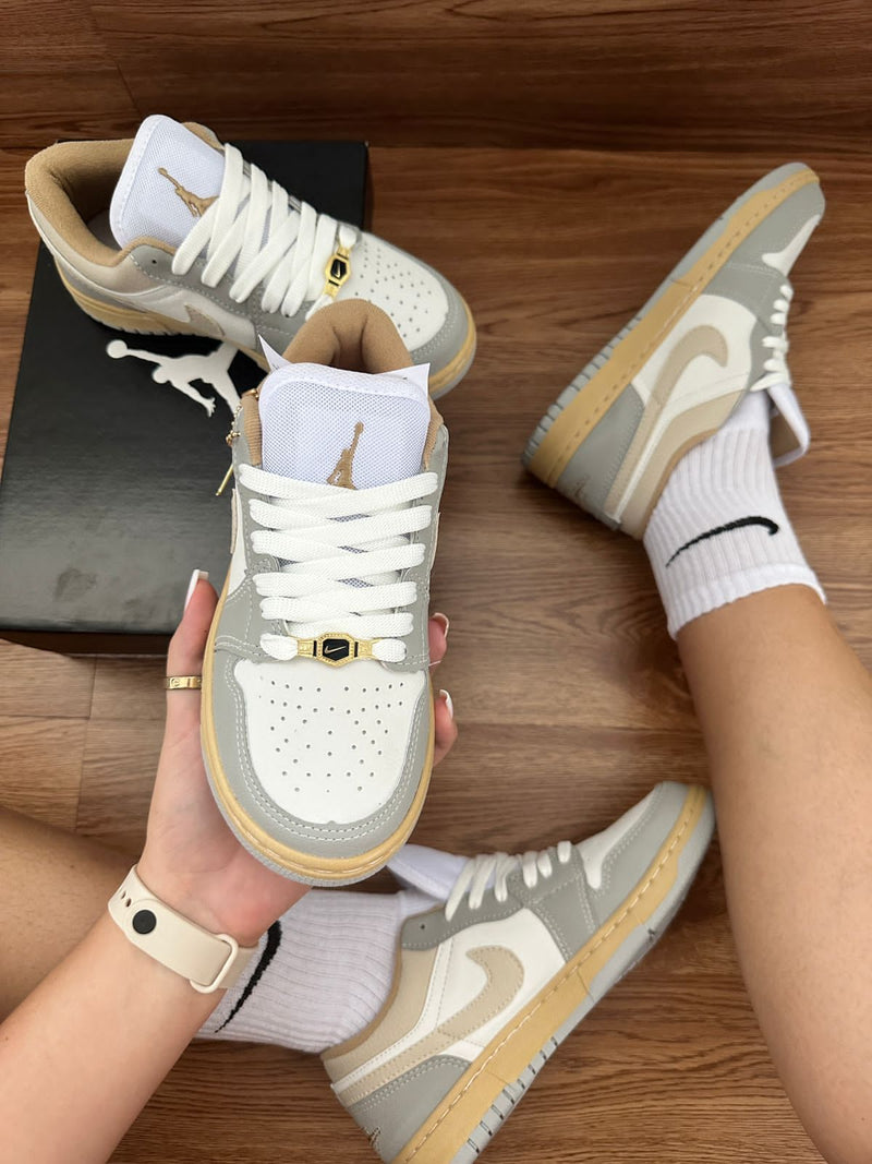 AJ1 Low Branco/Cinza