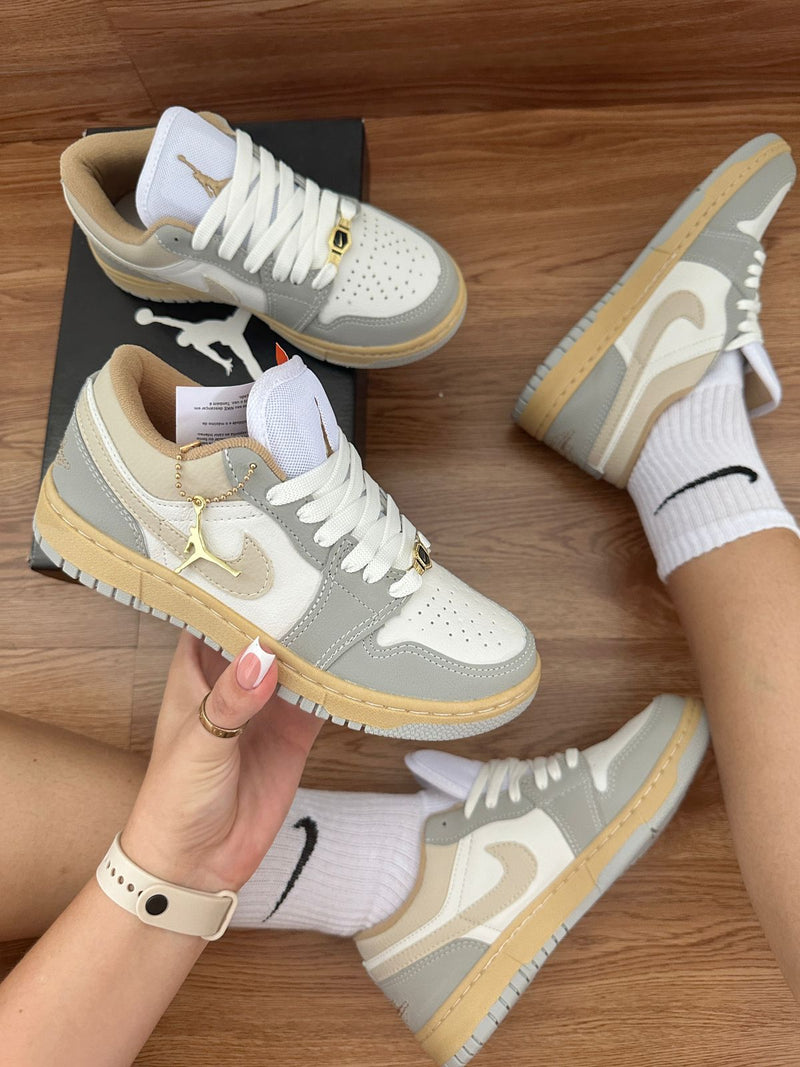AJ1 Low Branco/Cinza