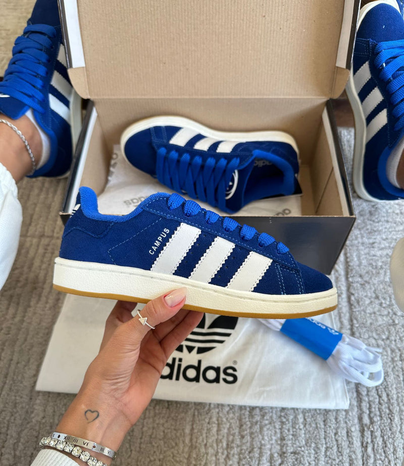 Adidas Campus Azul + Saquinho Personalizado + Cadarço Extra