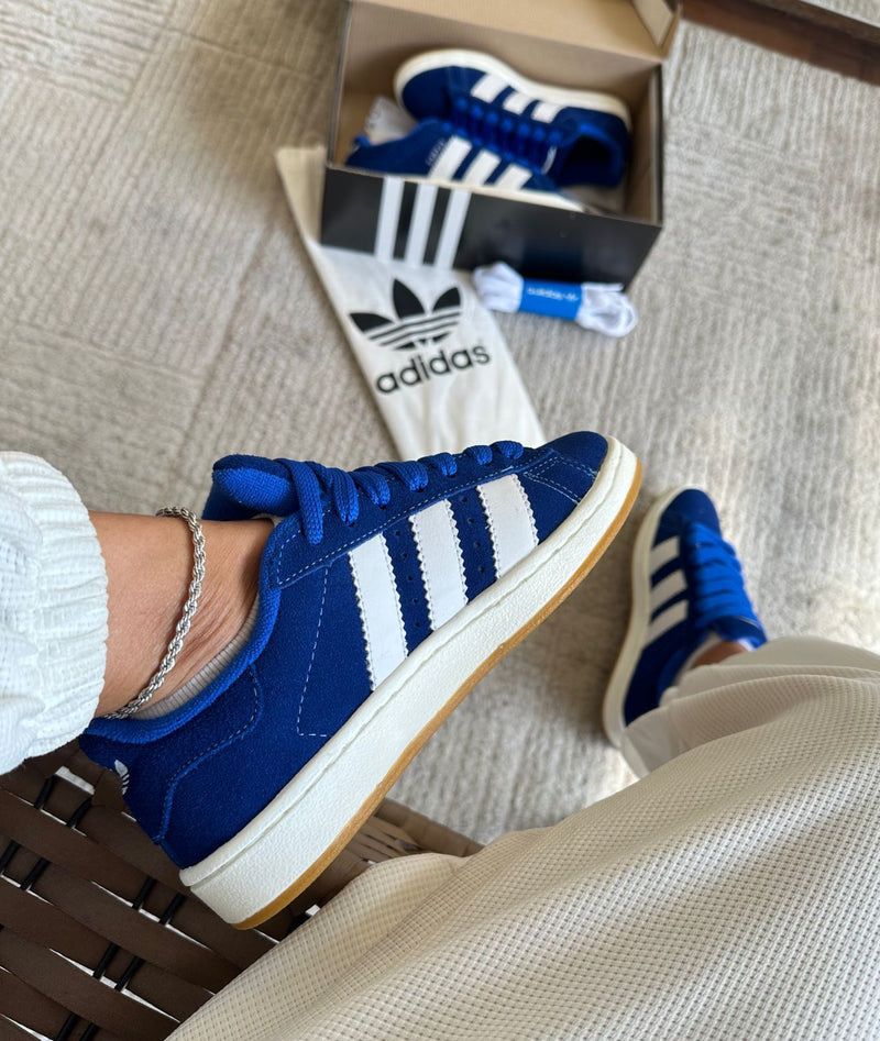 Adidas Campus Azul + Saquinho Personalizado + Cadarço Extra