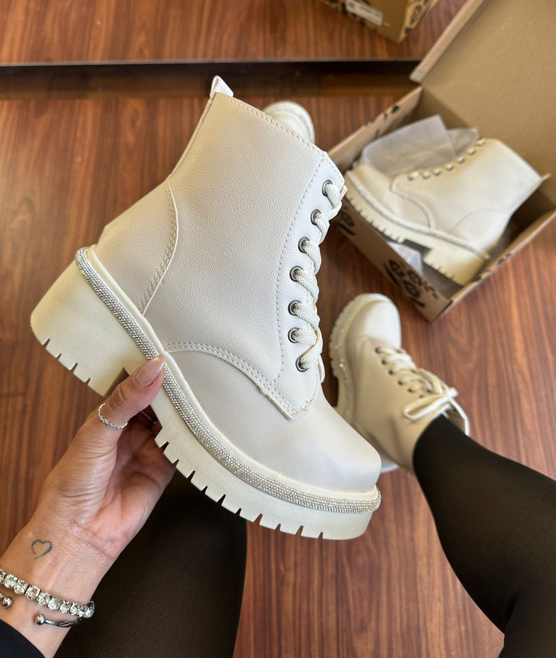 Coturno Strass Bridi White - Lançamento