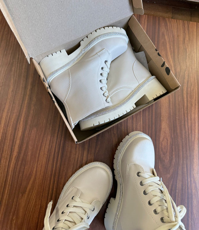 Coturno Strass Bridi White - Lançamento