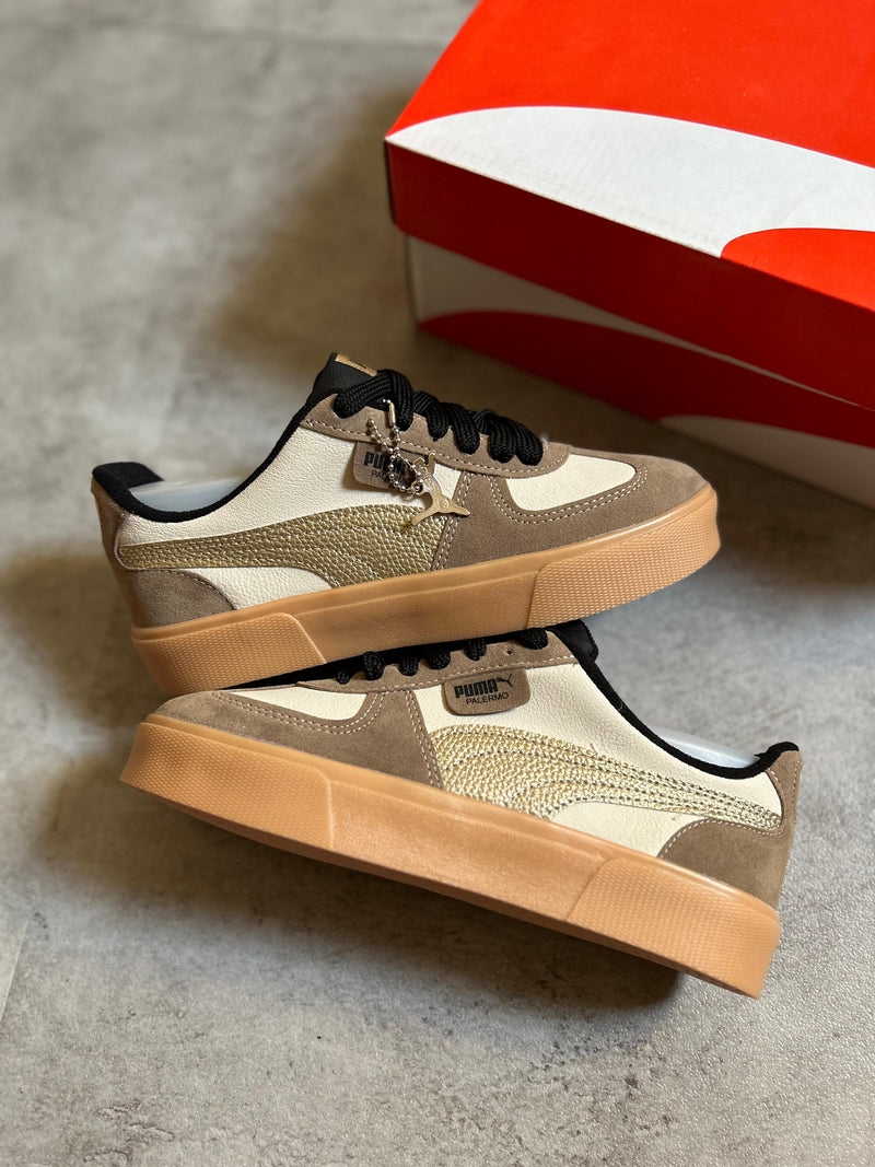 Puma Palermo Marrom/branco/caramelo - Lançamento