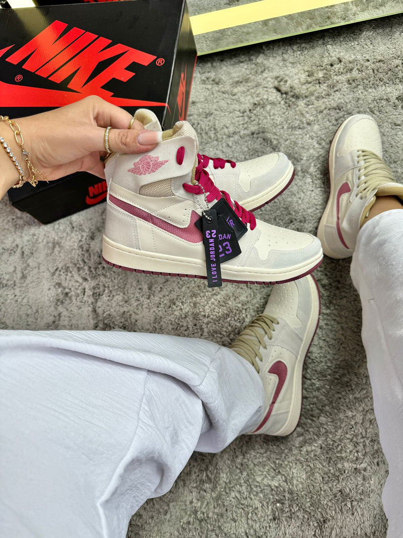 Jordan 1 High Branco/bordô - Lançamento
