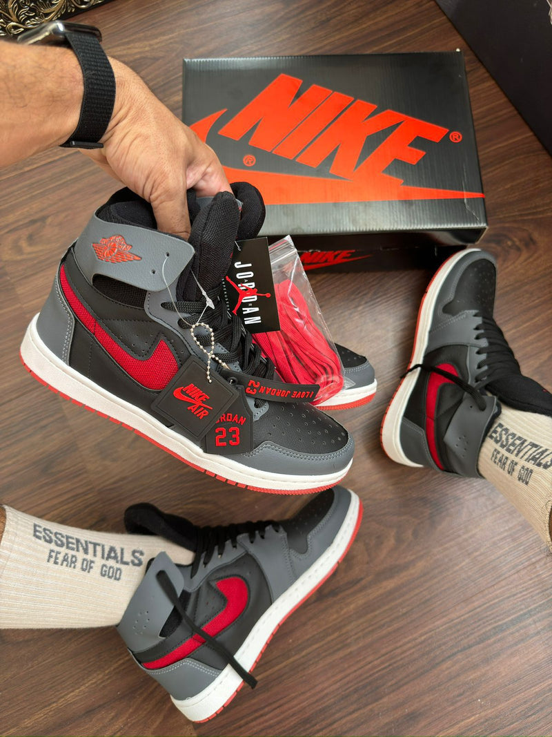 Jordan 1 High Preto/vermelho - Lançamento