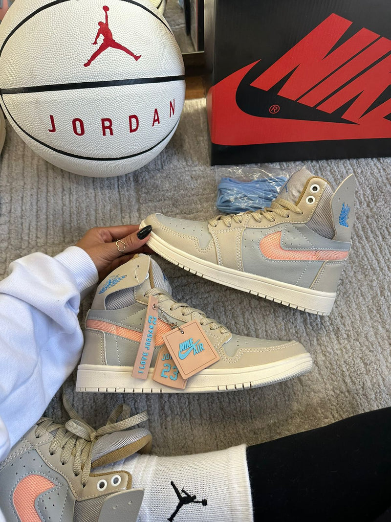 Jordan 1 High Bege/gelo/salmão - Lançamento