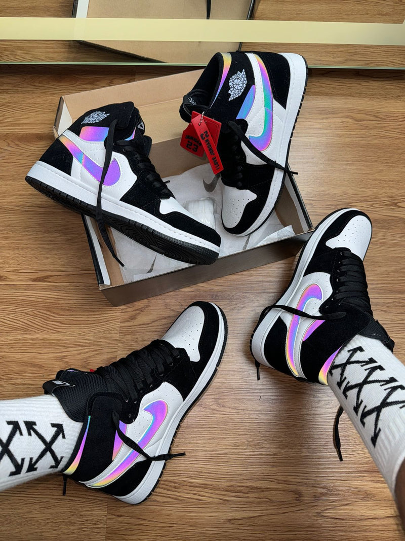 Jordan 1 High Preto/roxo Holográfico - Lançamento
