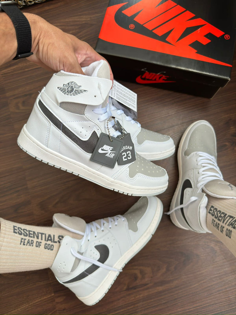 Jordan 1 High Branco/cinza/gelo - Lançamento