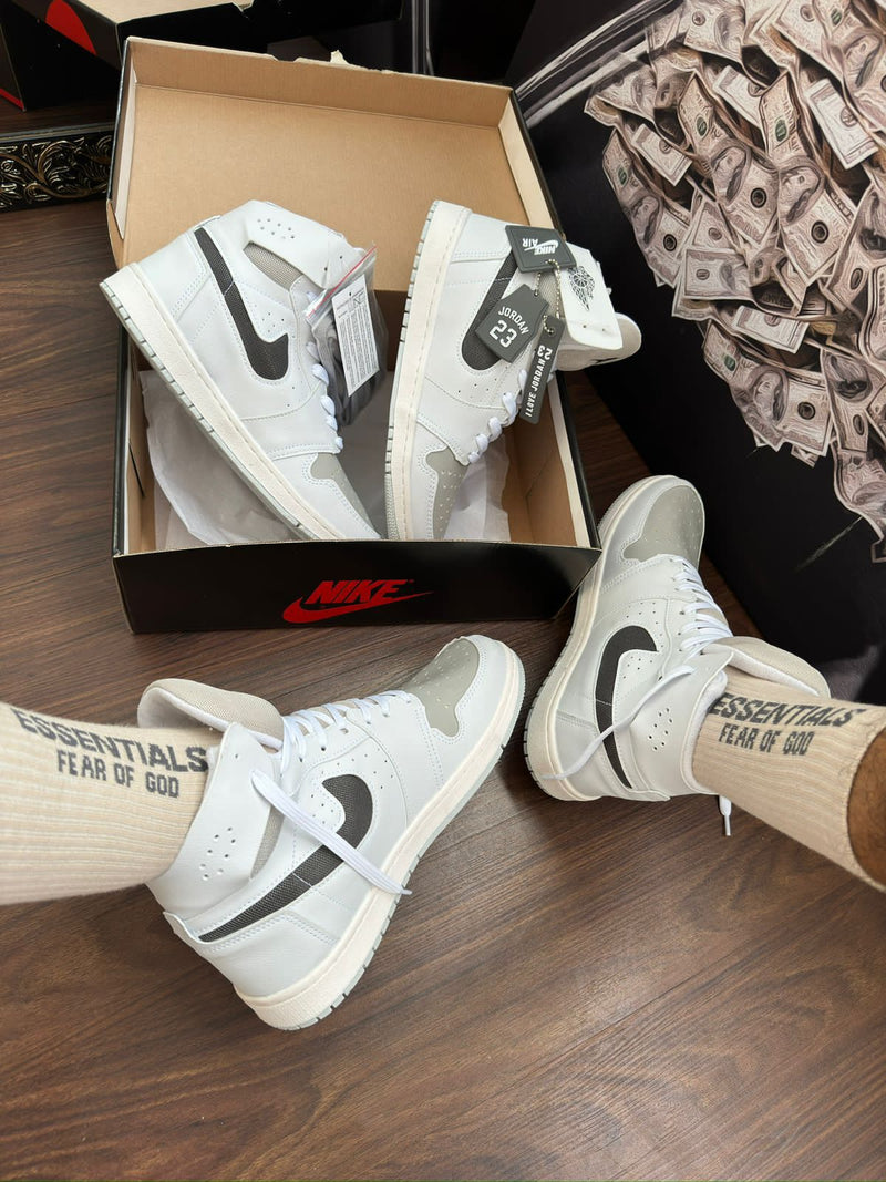 Jordan 1 High Branco/cinza/gelo - Lançamento
