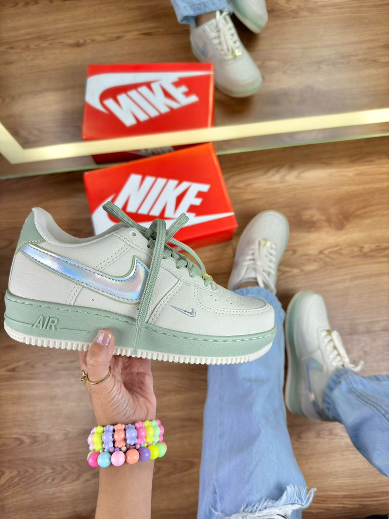 AF1 Luxo Infantil White/green - Lançamento