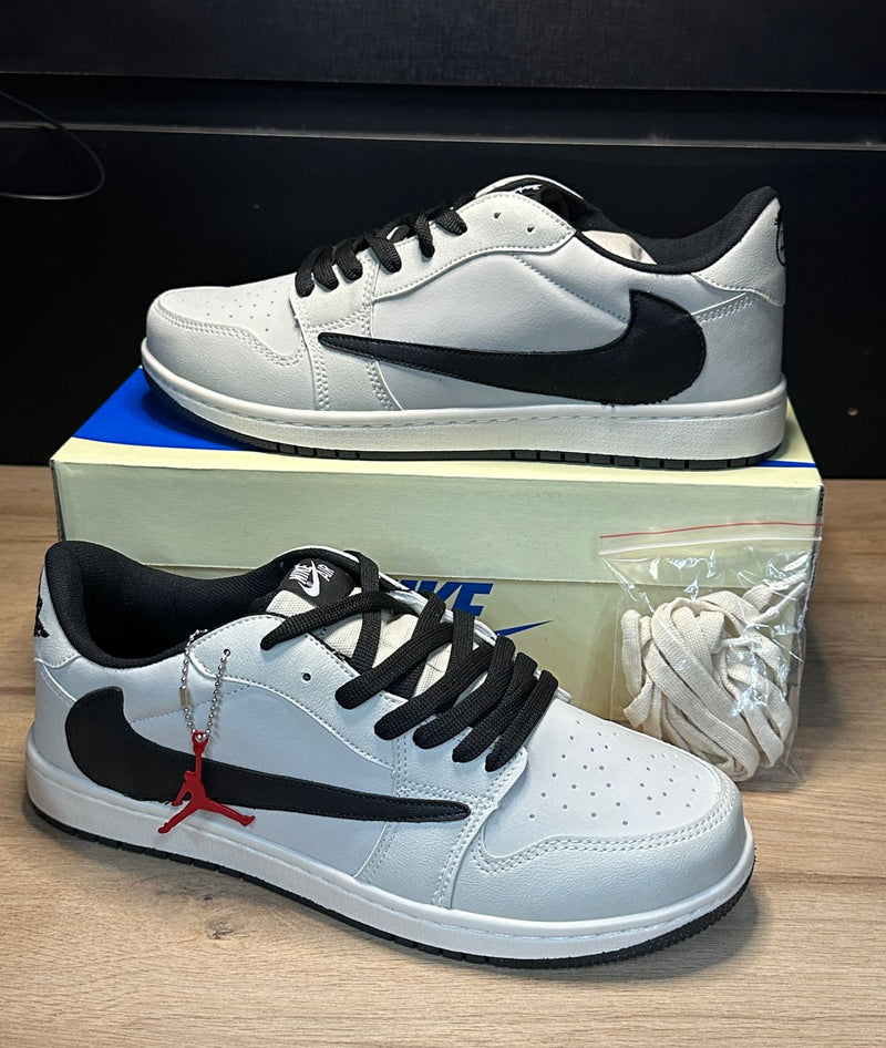 AJ1 Low Travis Scott Branco/preto - Lançamento
