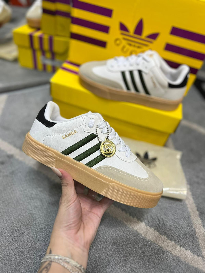 Samba Collab Gucci Retrô Branco/verde/preto - Lançamento