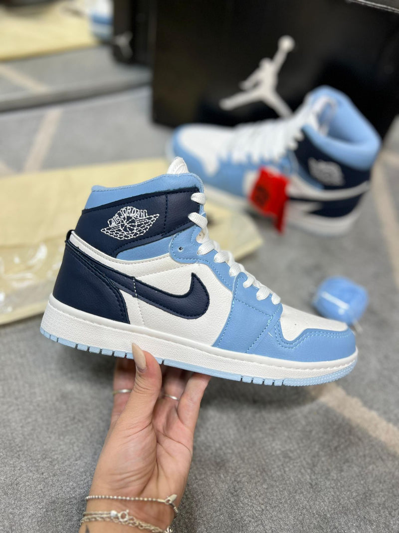Jordan 1 High Branco/azul/marinho - Lançamento