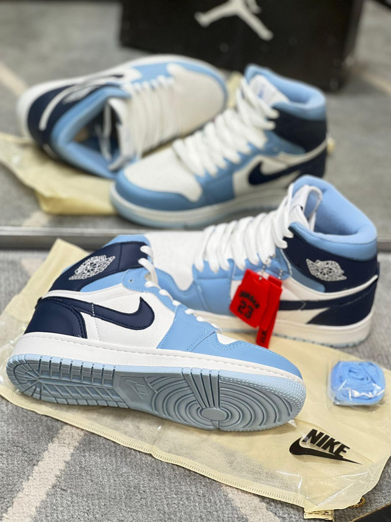 Jordan 1 High Branco/azul/marinho - Lançamento