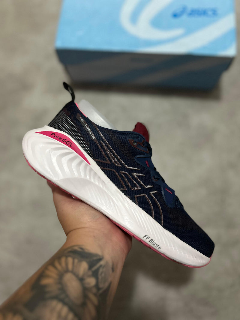 Asics Cumulus 25 Marinho/rosa - Lançamento - Full Confort