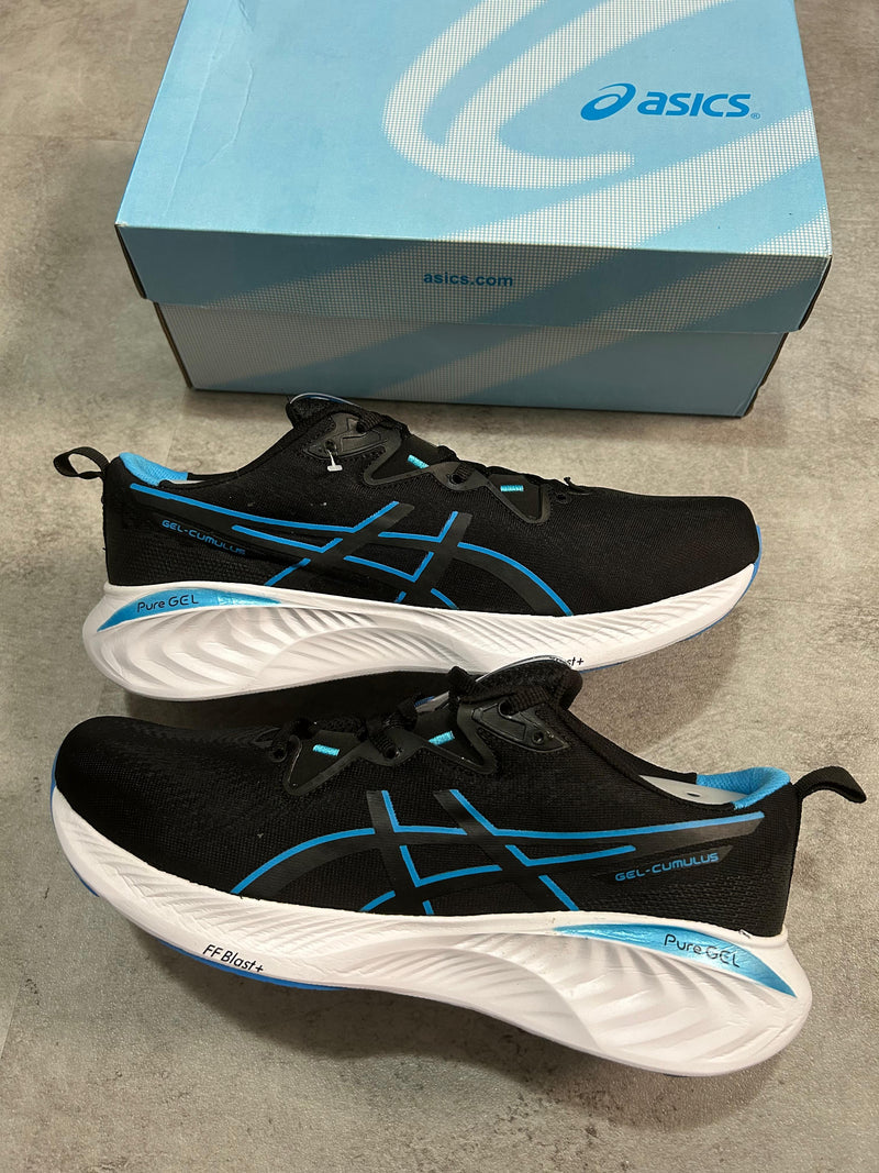 Asics Cumulus 25 Preto/azul - Lançamento - Full Confort