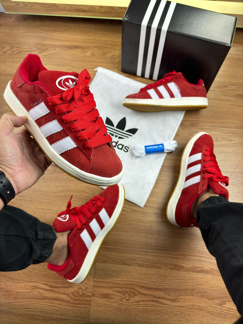 Adidas Campus Vermelho + Saquinho Personalizado + Cadarço Extra