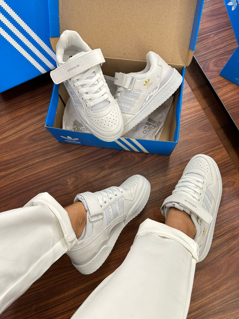 Adidas Forum Low Velcro Branco/dourado - Lançamento