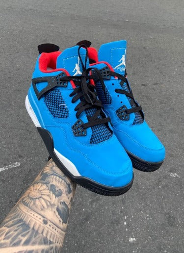 Jordan 4 Azul/vermelho/preto Importado - Lançamento