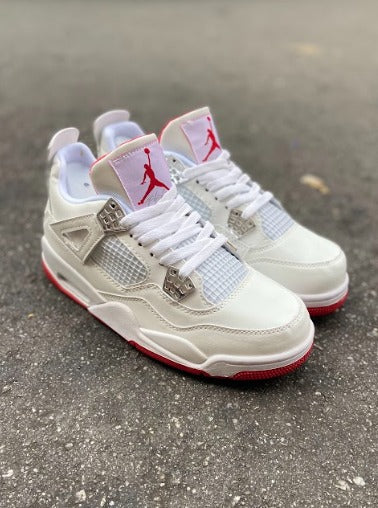 Jordan 4 Branco/prata/vermelho Importado - Lançamento