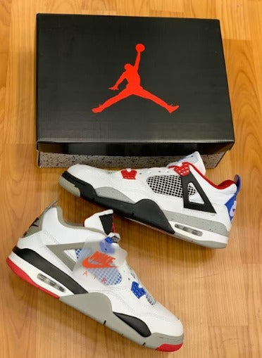 Jordan 4 Branco/azul/preto/vermelho Importado - Lançamento
