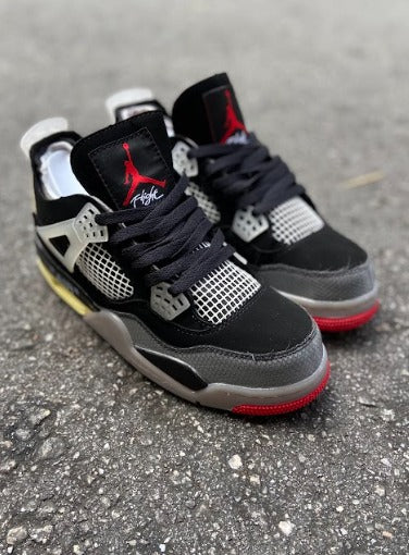 Jordan 4 Preto/vermelho/cinza Importado - Lançamento