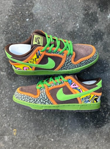 Dunk Low Verde/marrom/laranja Importado - Lançamento
