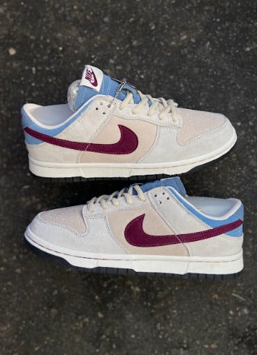 Dunk Low Creme/azul/bordô Importado - Lançamento