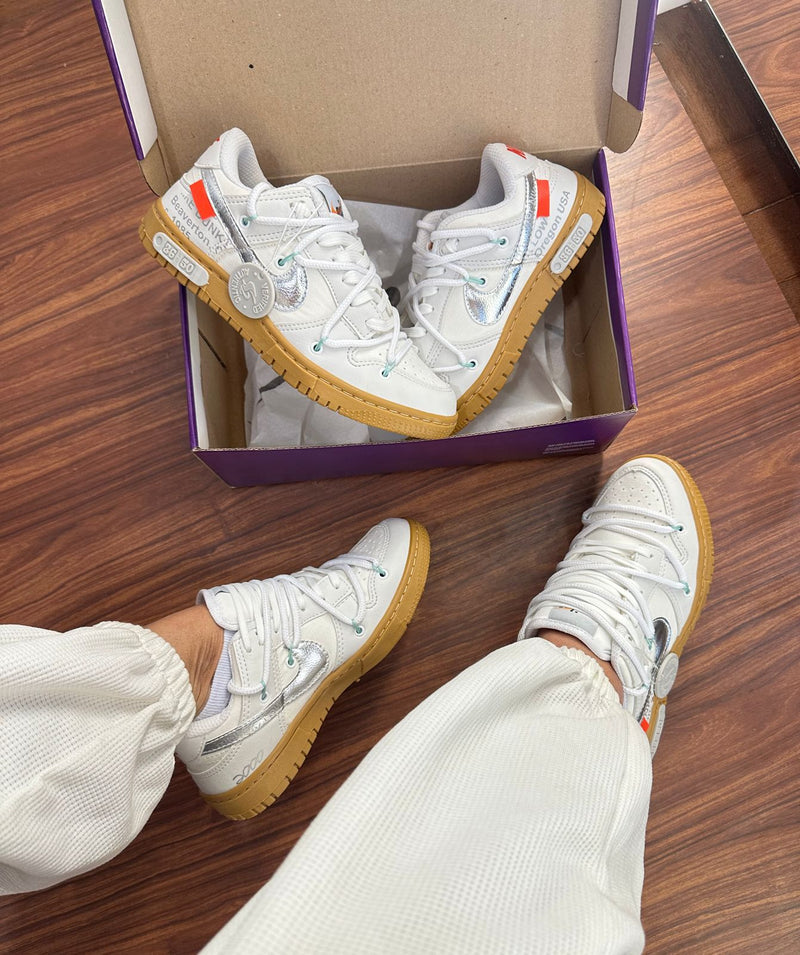 Dunk Low Pro OF 50 Branco/prateado/caramelo - Lançamento
