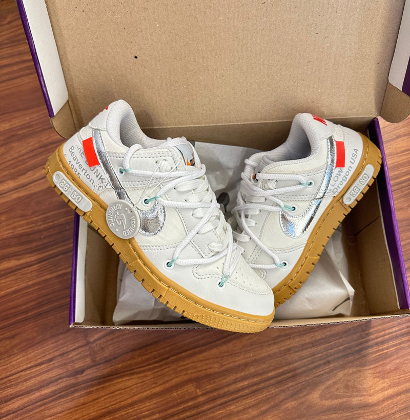 Dunk Low Pro OF 50 Branco/prateado/caramelo - Lançamento