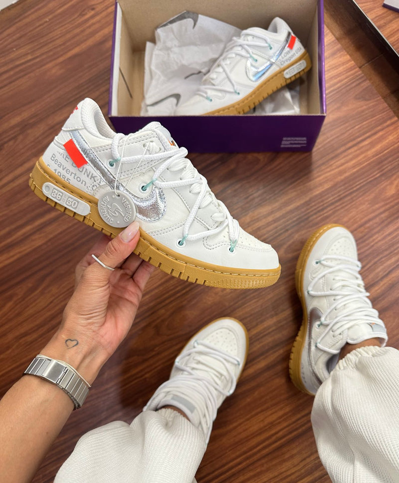 Dunk Low Pro OF 50 Branco/prateado/caramelo - Lançamento