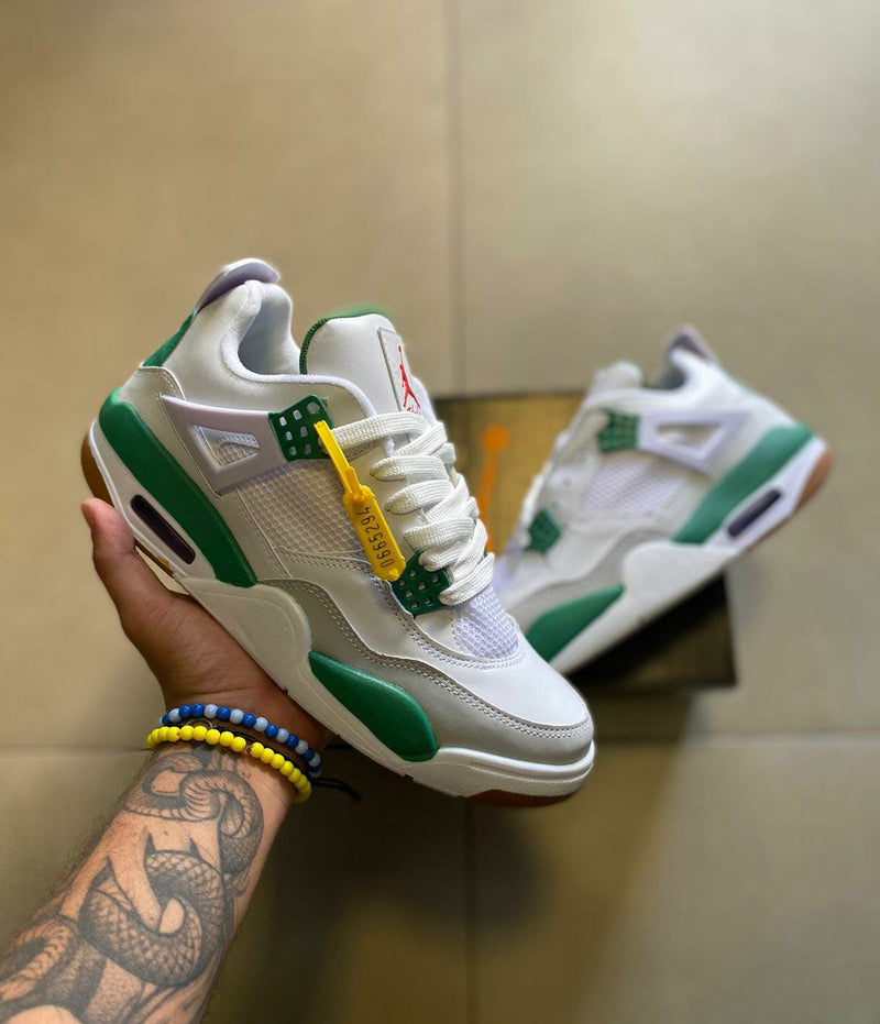 AJ4 High Branco/verde - Lançamento