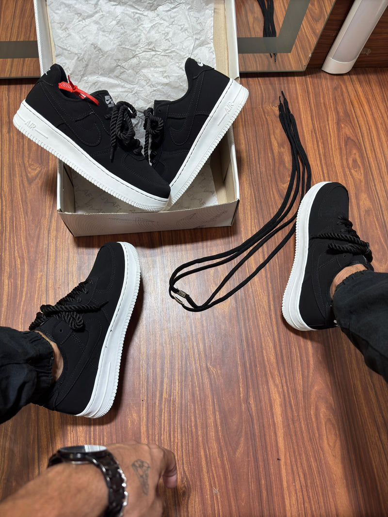 Air Force 1 Cadarço Trançado Preto/Branco - Lançamento
